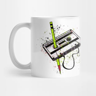 rewind cassette tape splash art style Mug